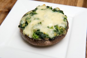 gevulde portobello jalapeno ricotta knoflook